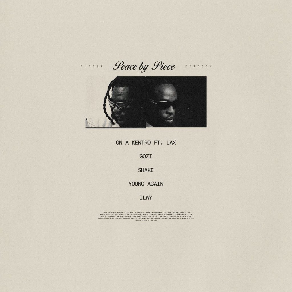 Pheelz & Fireboy DML "Peace By Piece" Cover Art